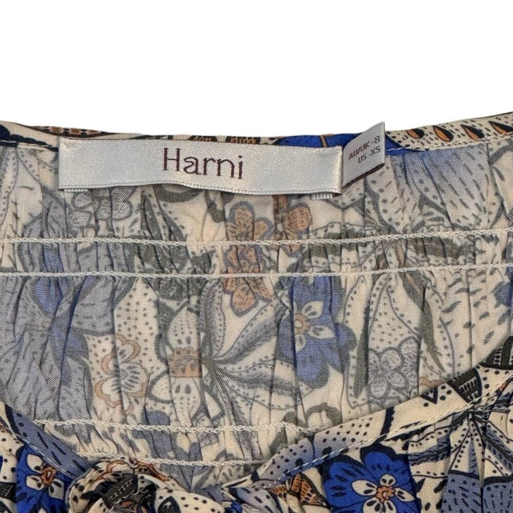 Harni the Label Blue Floral Peasant Blouse Top Oversized XS - Picture 9 of 12